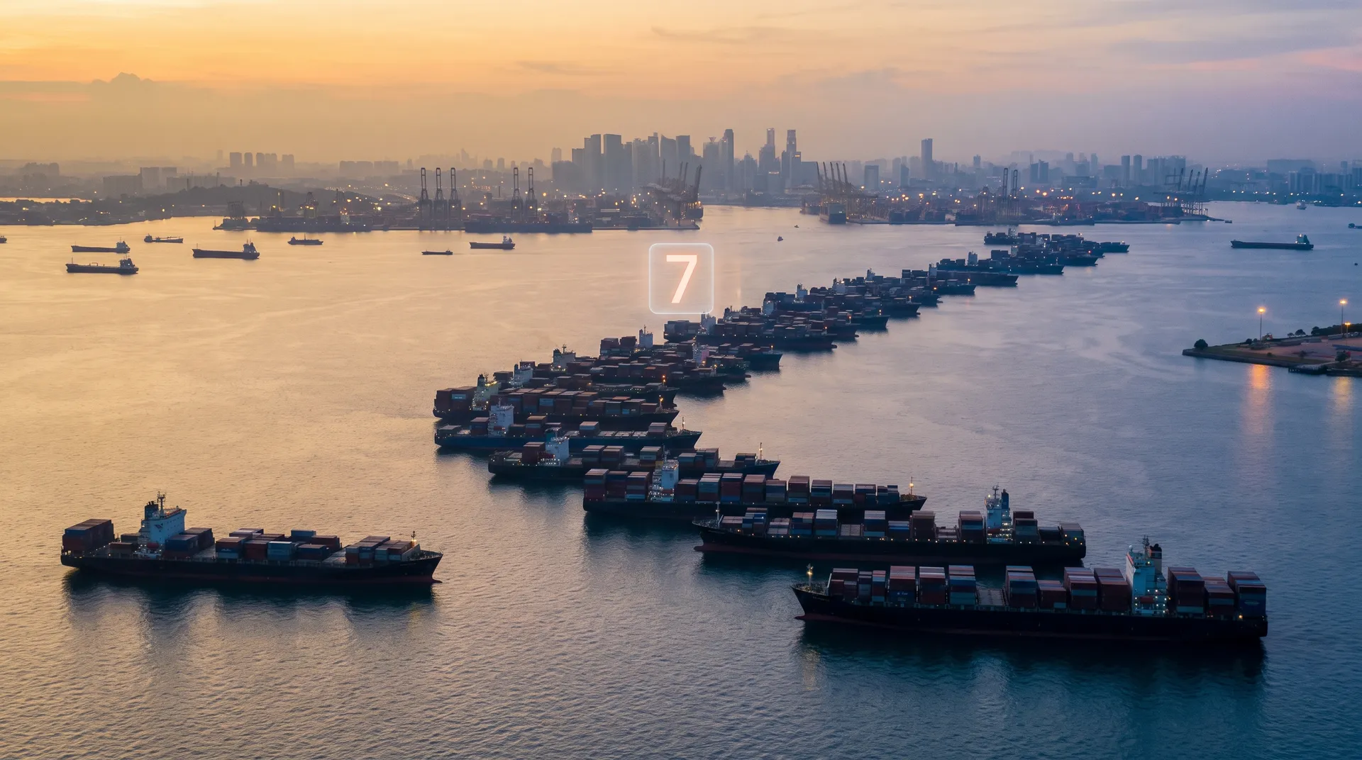 Congestion at Singapore port: waiting time reached seven days