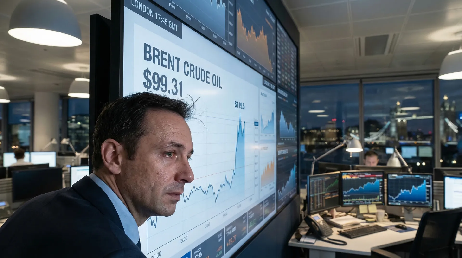 Brent plunged below $100 after an intraday surge to $119