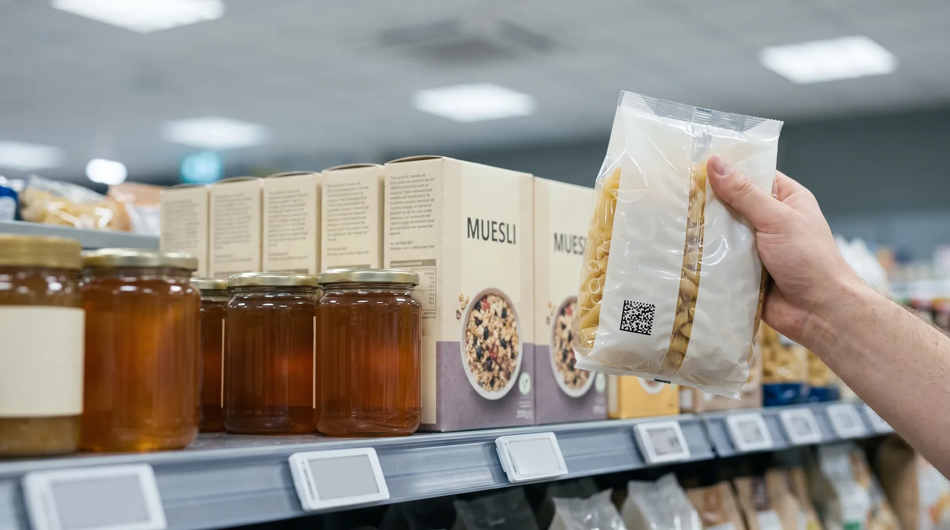 The labeling has reached cheese, pasta, honey and muesli