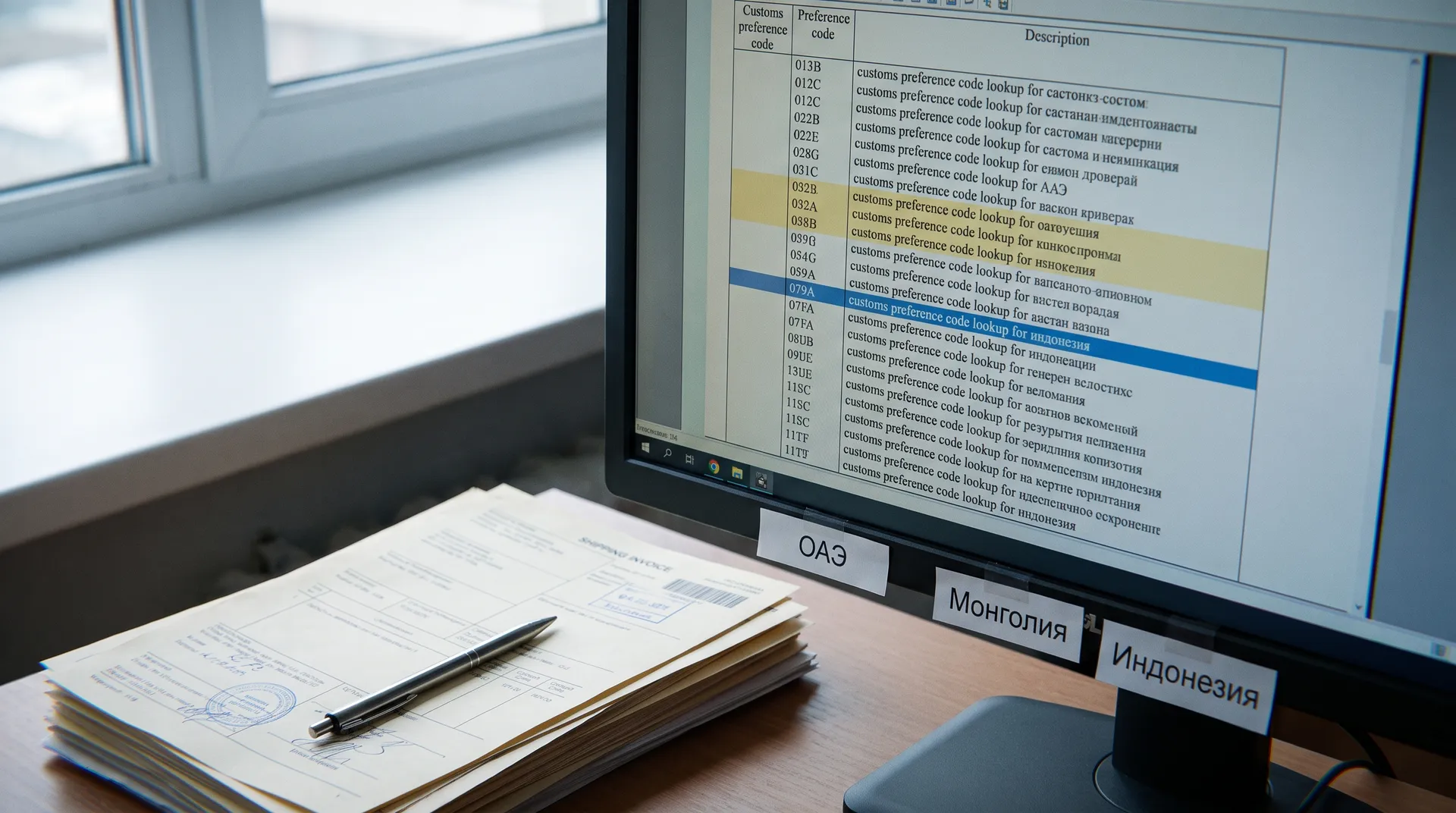 The EEC has added preference codes for the UAE, Mongolia and Indonesia