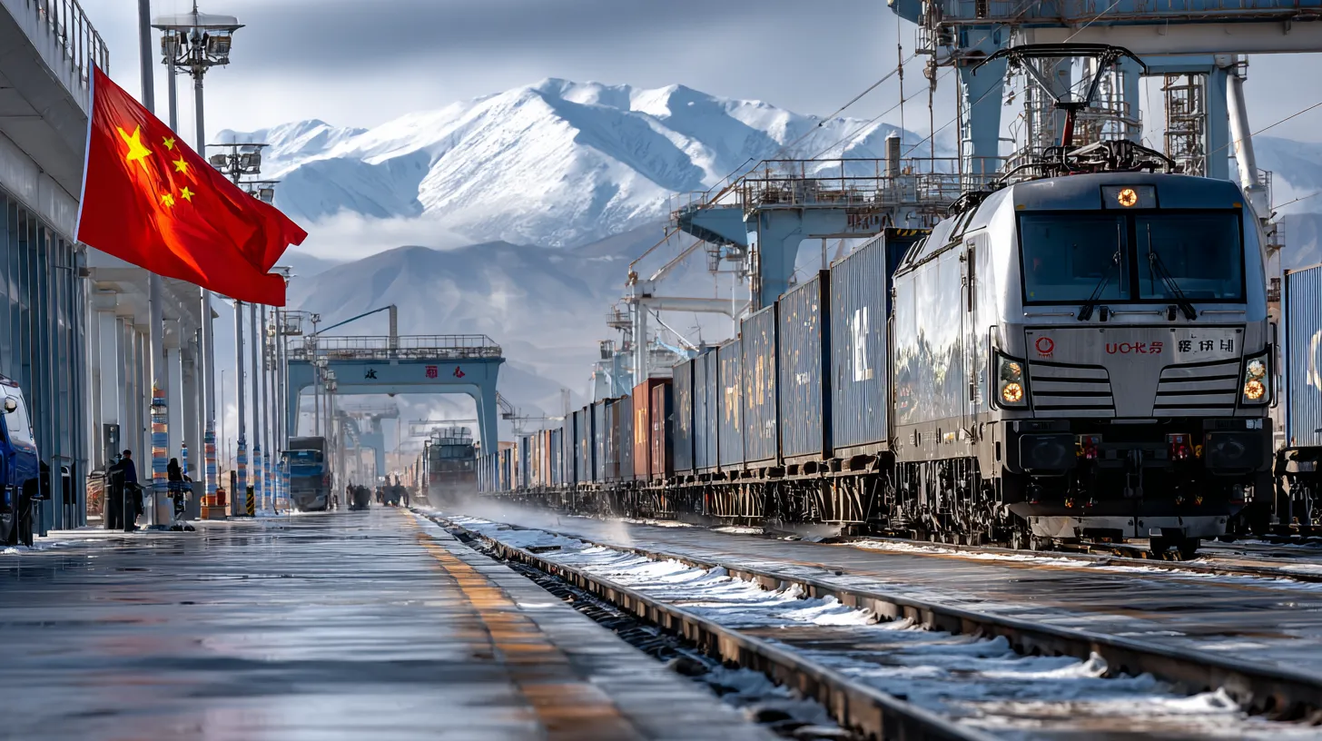 The Khorgos railway hub has set a record for the volume of traffic between China and Europe
