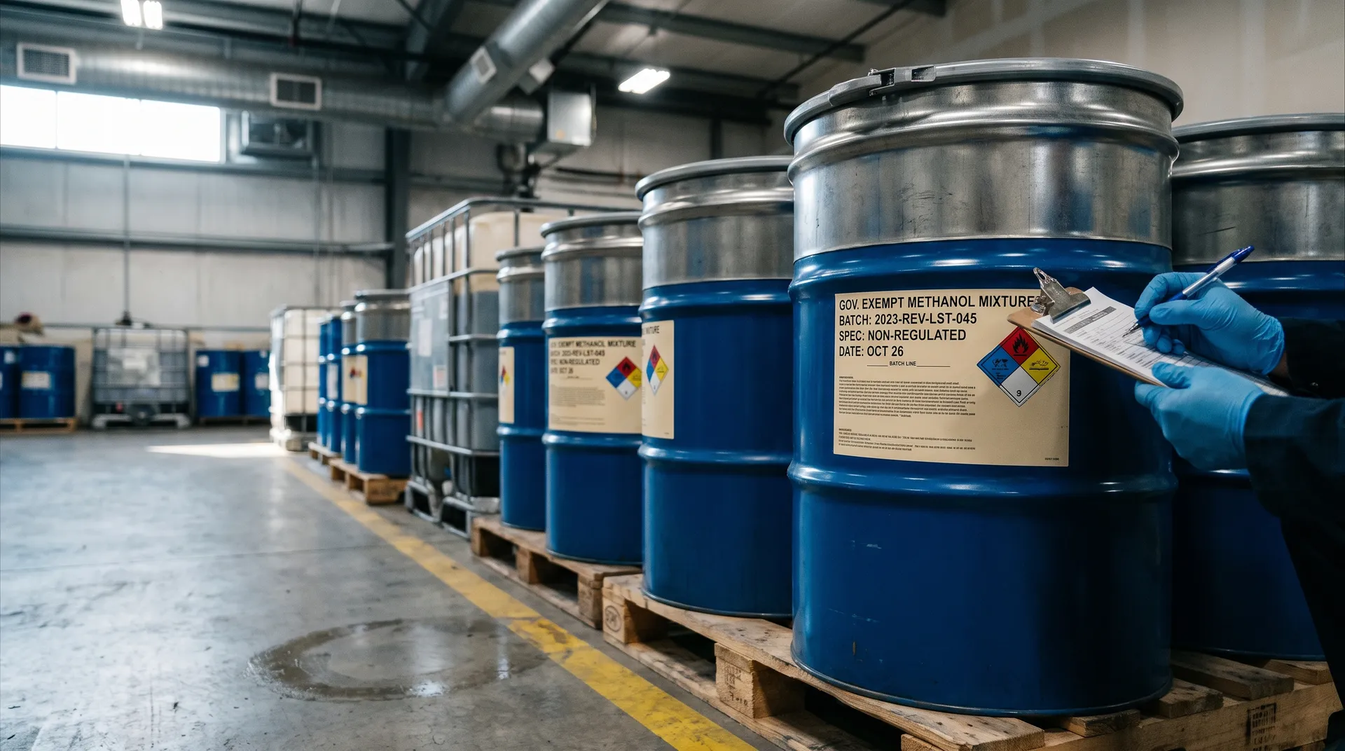 The list of liquids outside the methanol law has been rewritten